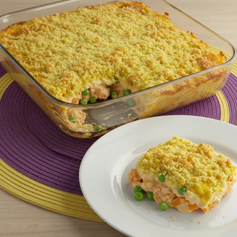 Torta de Frango com Massa de Arroz
