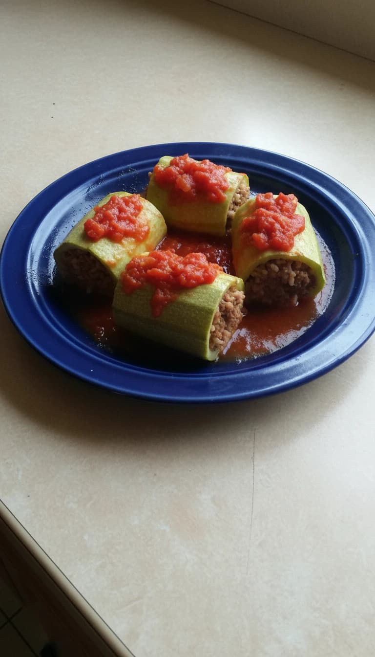 Abobrinha Recheada com Proteína de Soja e Mussarela