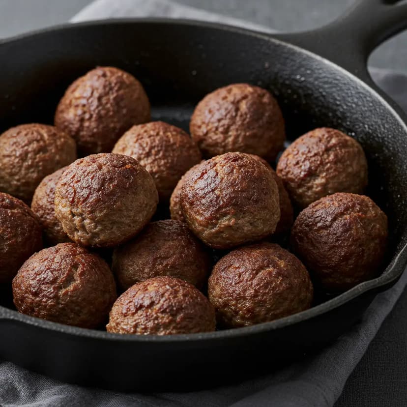 Almôndegas cremosas com creme de cebola