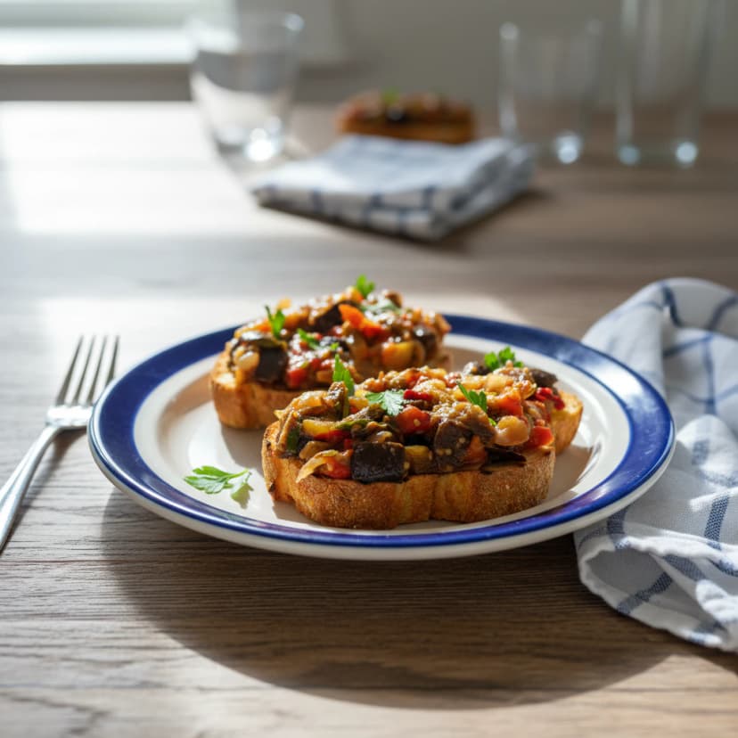 Antepasto de Berinjela e Pimentões na Panela de Pressão