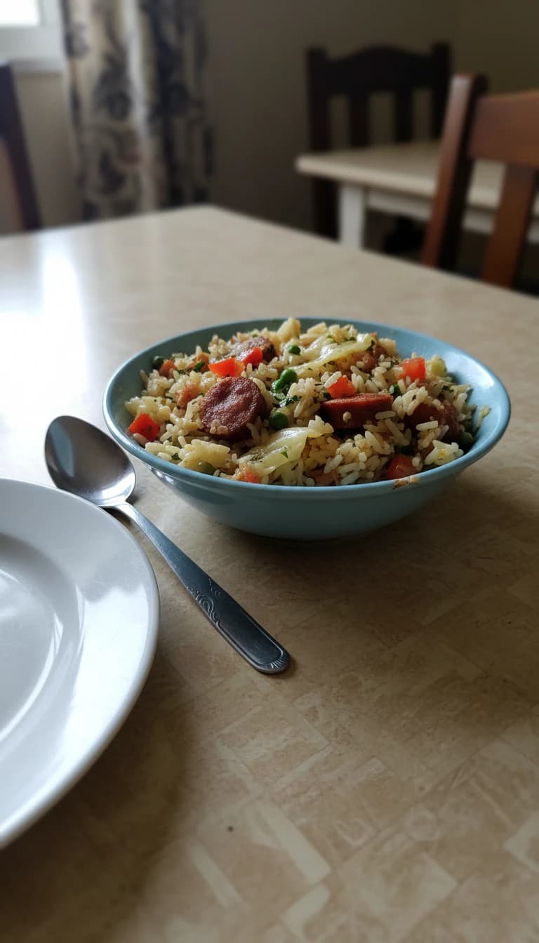 Arroz de Frango com Linguiça e Repolho