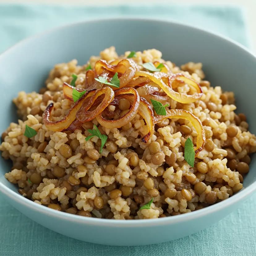 Arroz Integral com Lentilha e Passas