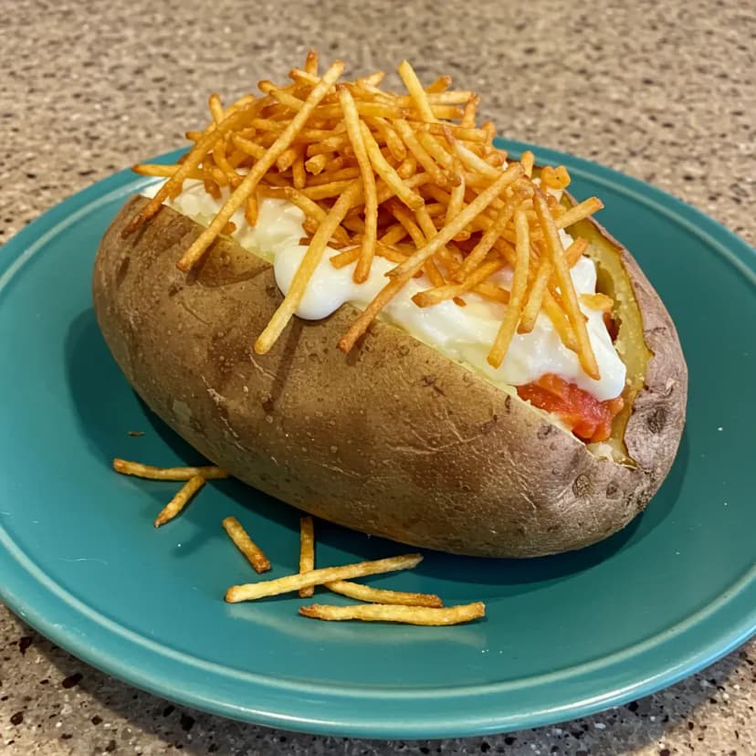 Batata Recheada com Frango Cremoso