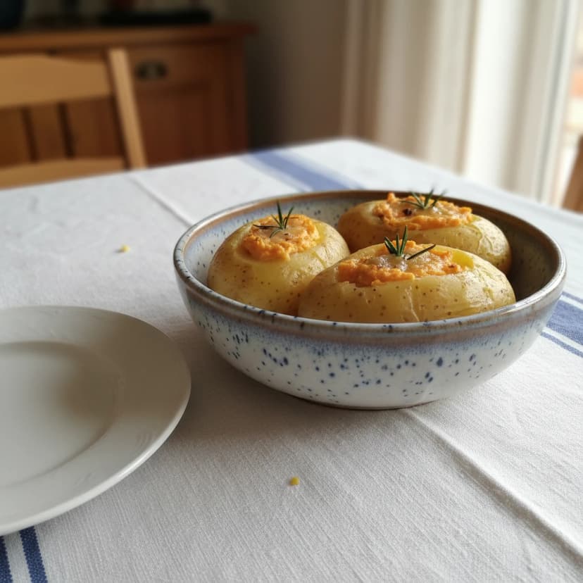 Batata Recheada Cremosa de Frango para Microondas