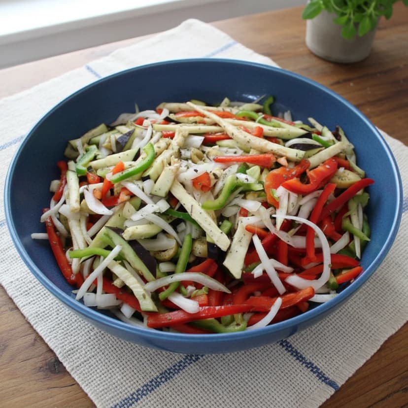 Beringelas ao Forno com Pimentões e Maçã