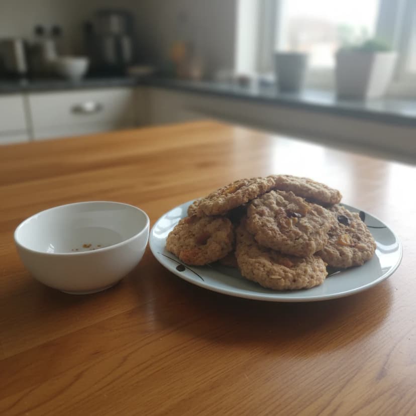 Biscoitos de Aveia com Chocolate ou Uvas Passas