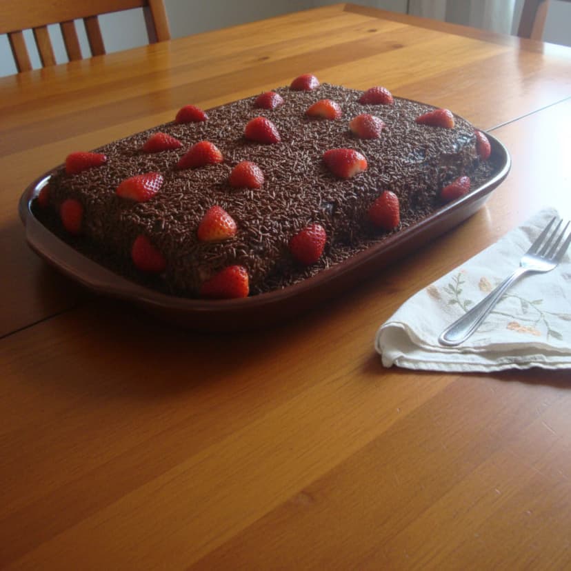 Bolo de Chocolate com Recheio de Coco