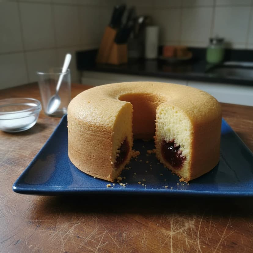 Bolo de fubá com goiabada