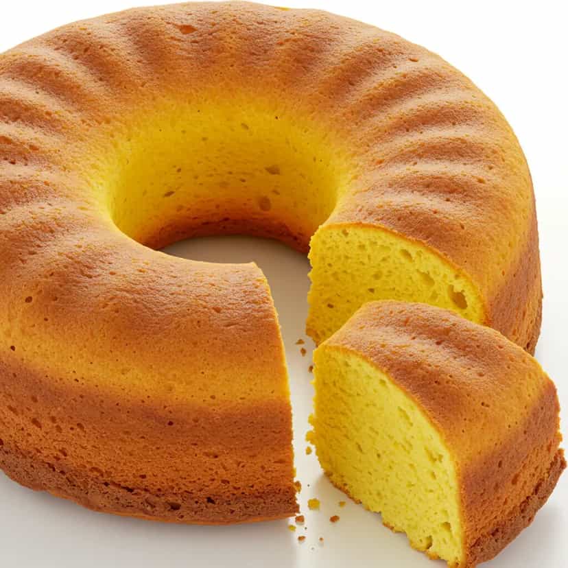 Foto deliciosa de Bolo de fubá sem glúten sem lactose e sem açúcar pronta para servir - Sem Glúten