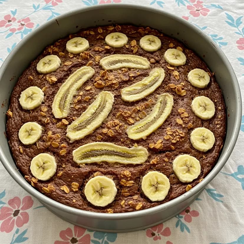 Bolo Express de Banana e Granola (Vegano)