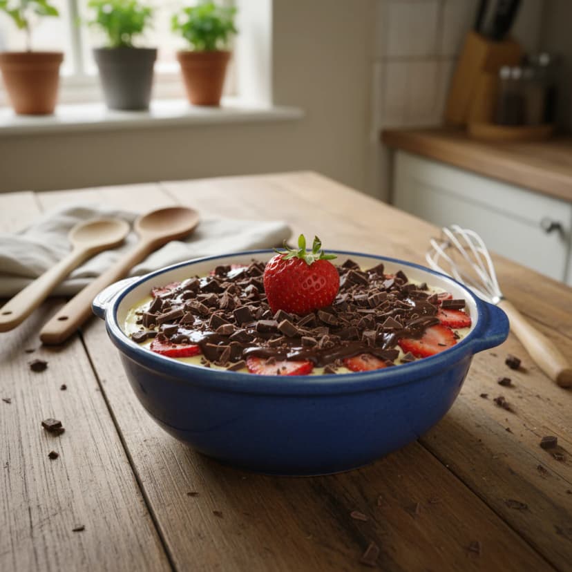 Bombom Aberto de Morango com Chocolate Meio Amargo