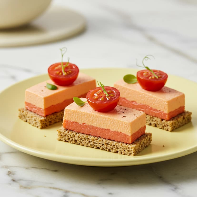 Canapés de Mousse de Salmão com Pimentão