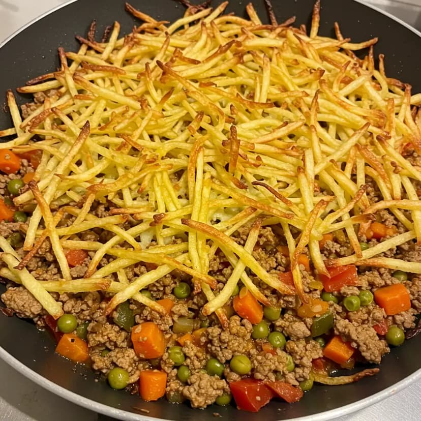 Carne Primavera com Batata Palito