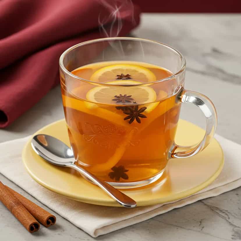 Foto deliciosa de Chá Branco Refrescante com Laranja, Manjericão e Cravo pronta para servir - Outras Receitas