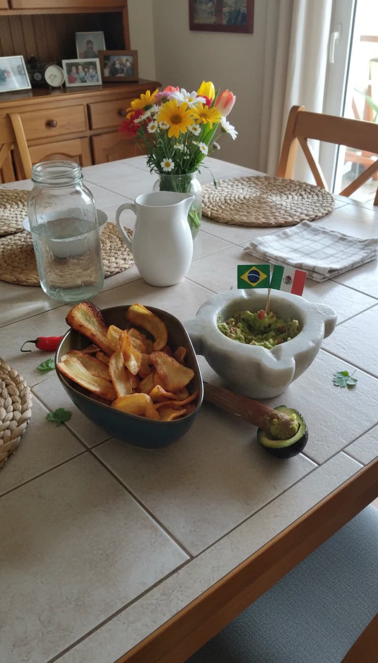 Chips de Mandioquinha Crocante com Guacamole