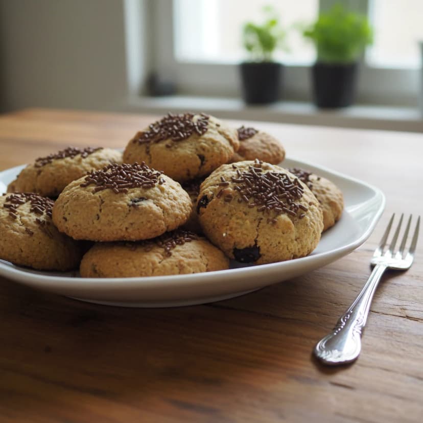 Cookies de Aveia com Passas, Granulado e Castanhas