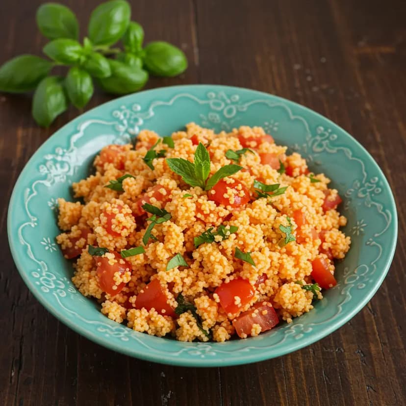 Couscous Marroquino com Pinhão e Ervilhas (Vegano)