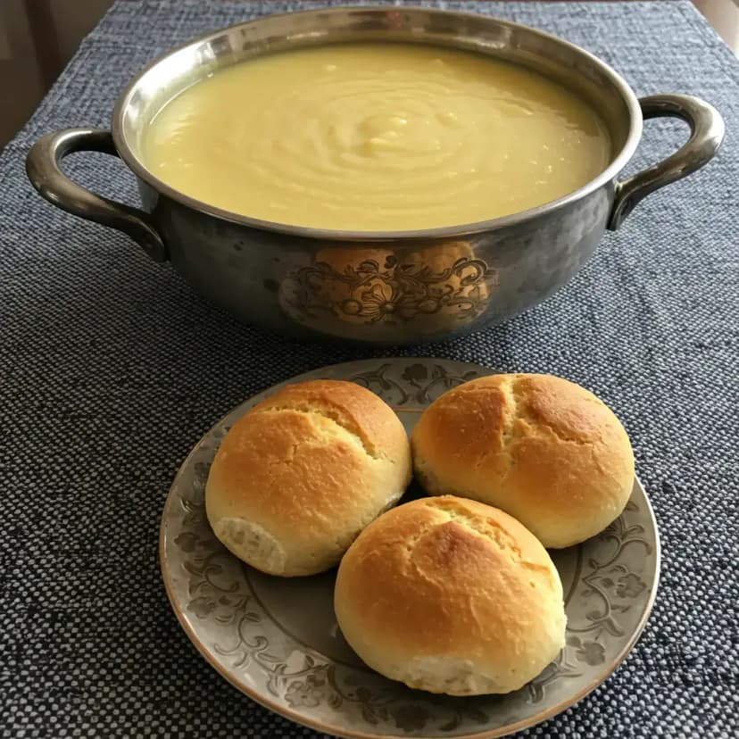 Cremoso Caldo de Mandioquinha com Gruyère