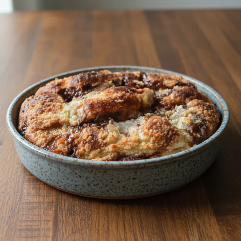 Cuca rápida com cobertura de chocolate e farofa