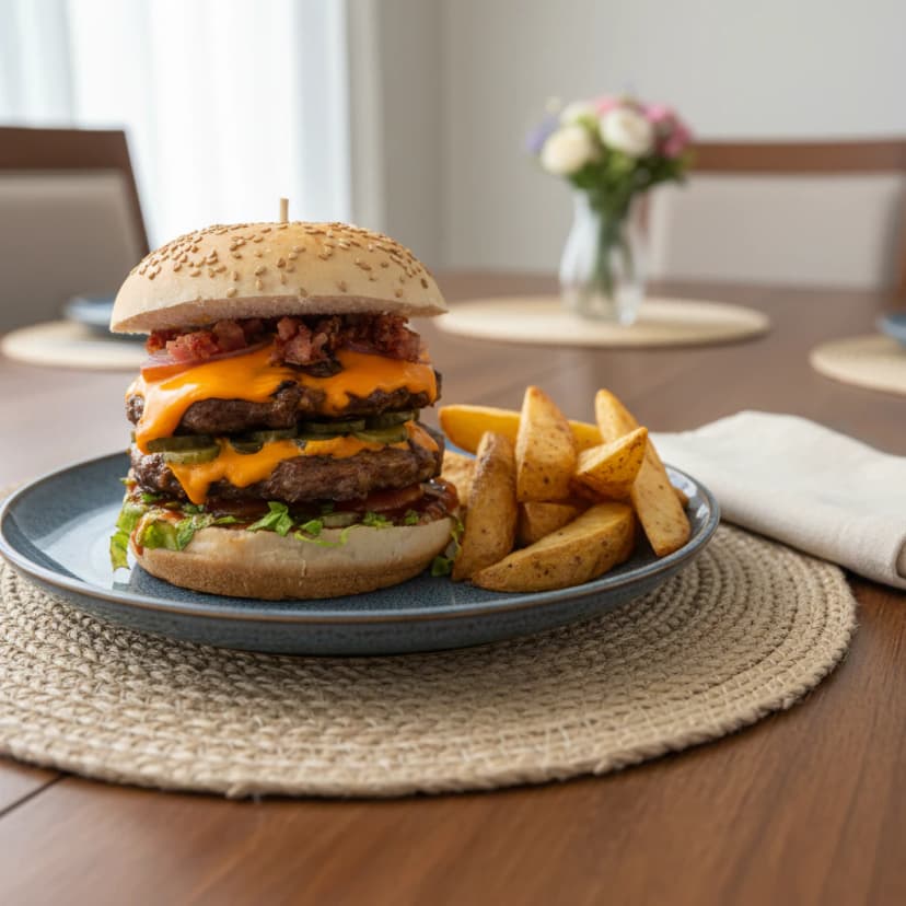 Delicioso Hambúrguer de Sobrepaleta Suína