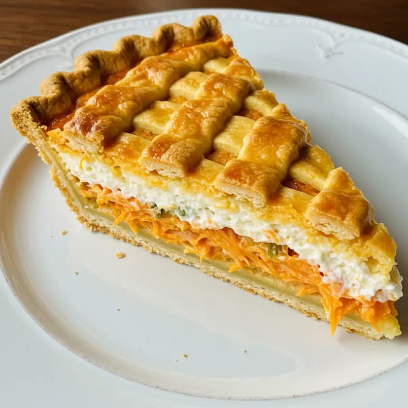 Empadão de massa podre com recheio de frango