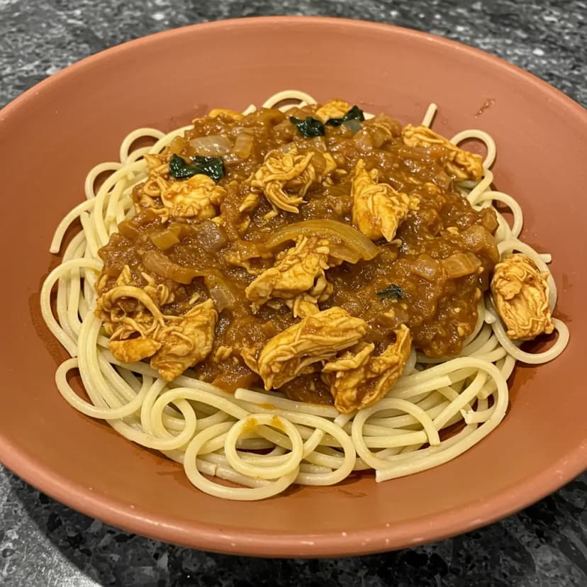 Espaguete ao Molho de Cerveja Preta e Frango
