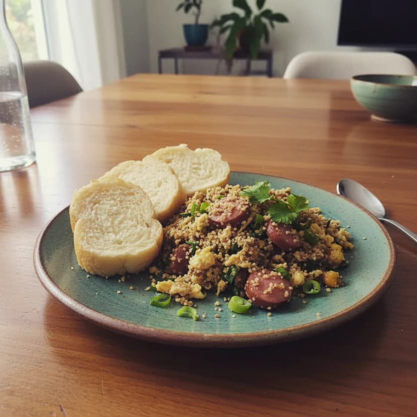 Farofa Cremosa de Fígado com Calabresa