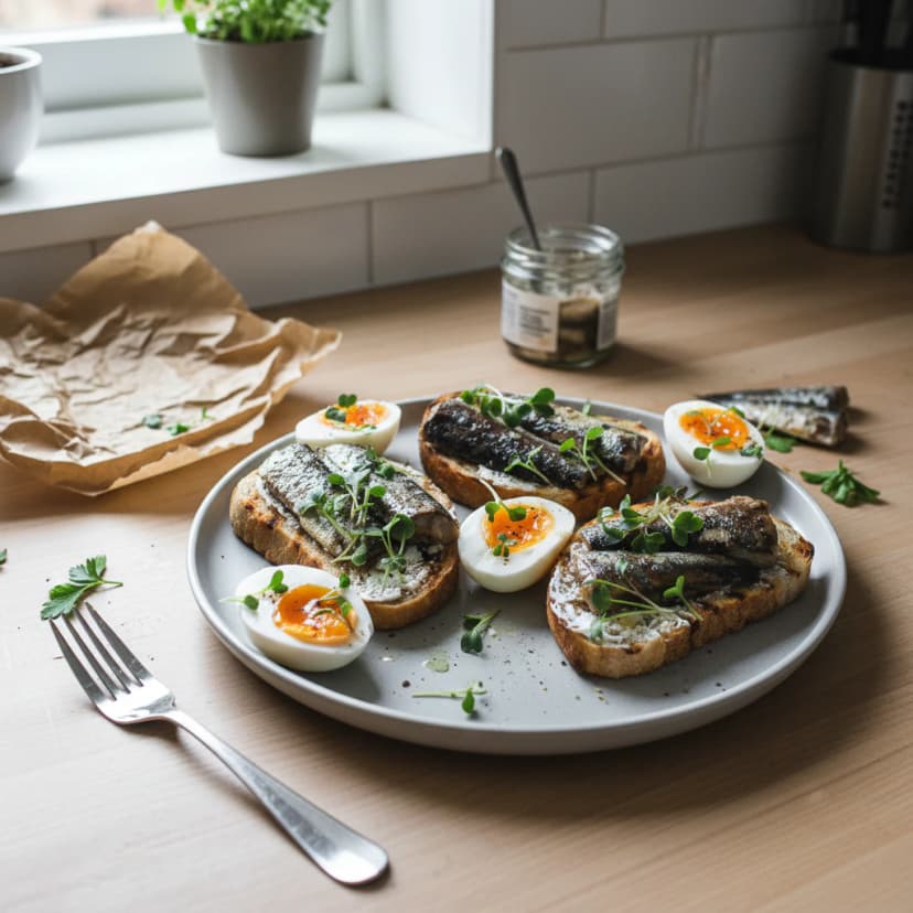 Filé de Sardinha Recheado com Creme de Alho e Pão