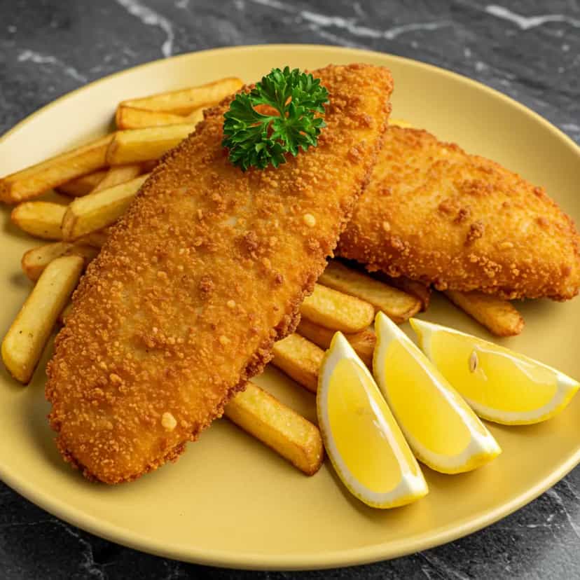 Foto deliciosa de Filé de Tilápia Empanado na Air Fryer pronta para servir - Na Airfryer