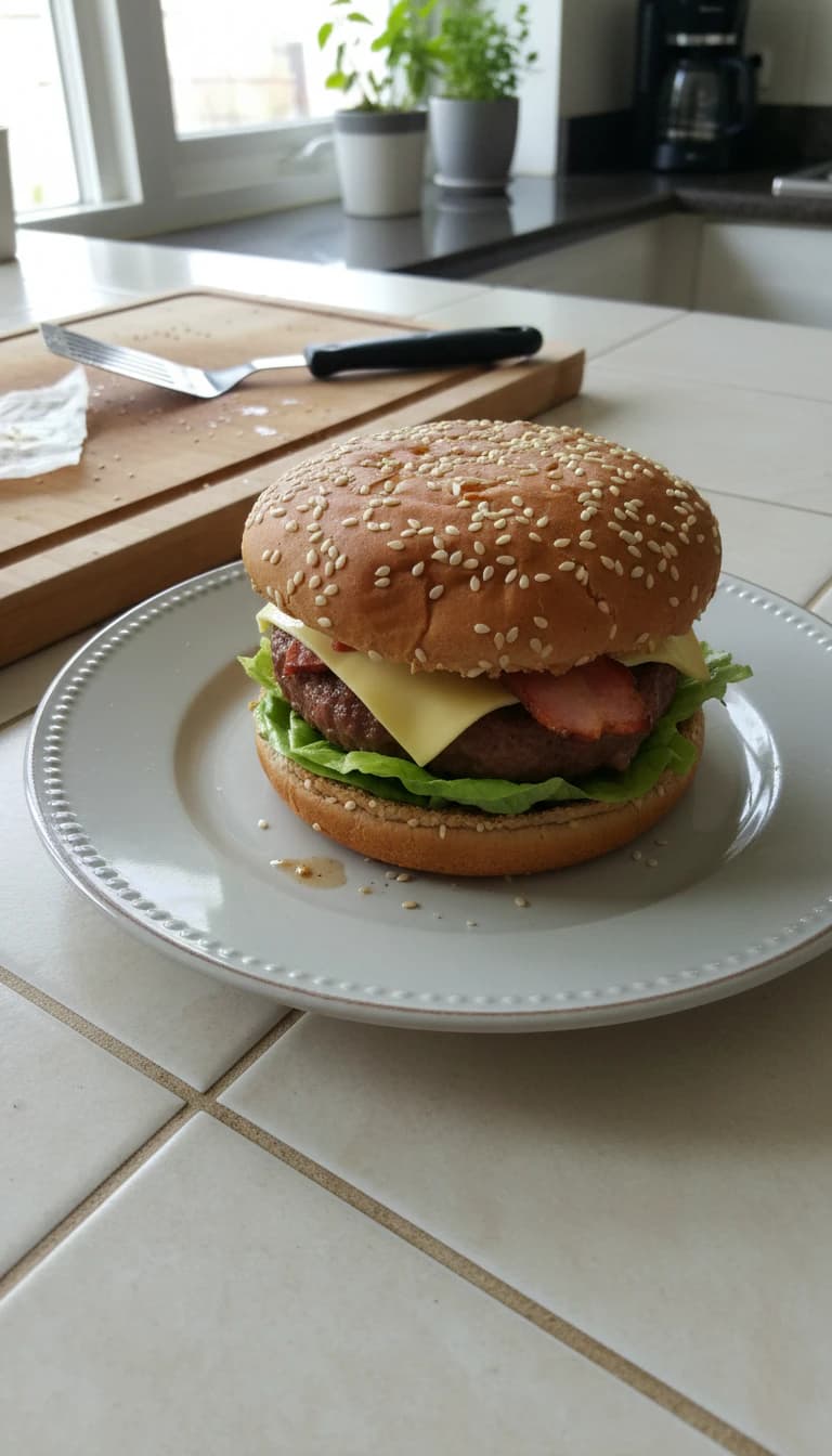 Hambúrguer de Patinho Picante com Bacon