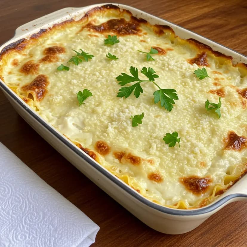Lasanha à Bolonhesa com Molho Branco Cremoso