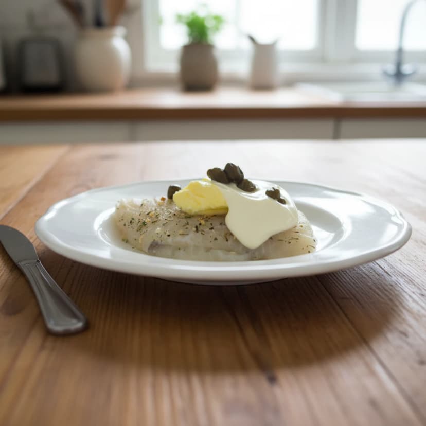 Linguado ao Molho Cremoso com Alcaparras