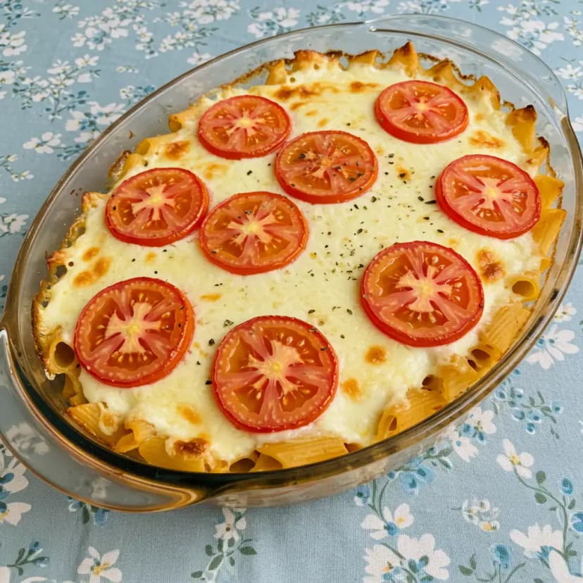 Macarrão ao Forno com Presunto e Mussarela