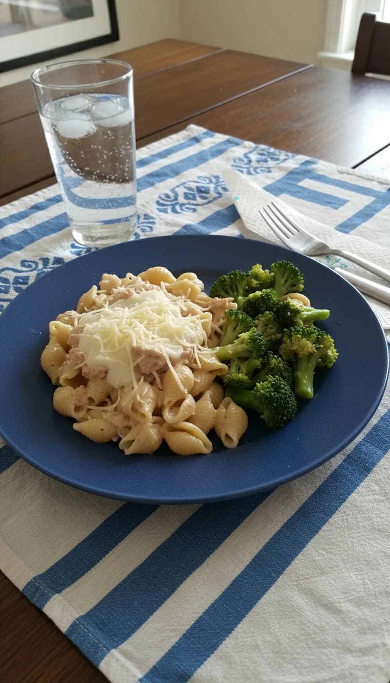 Macarrão Penne Light com Frango e Molho Branco