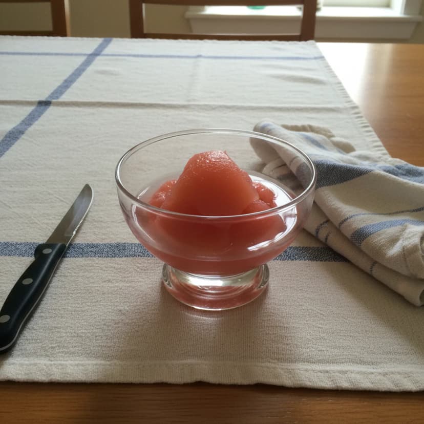 Maçãs Cozidas em Calda de Gelatina Diet