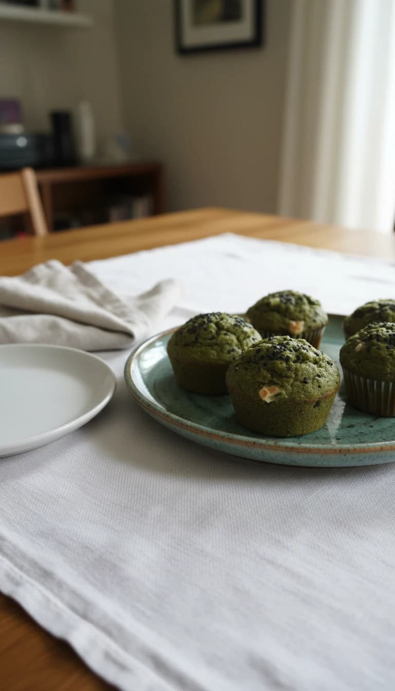 Muffins Integrais de Espinafre e Queijo