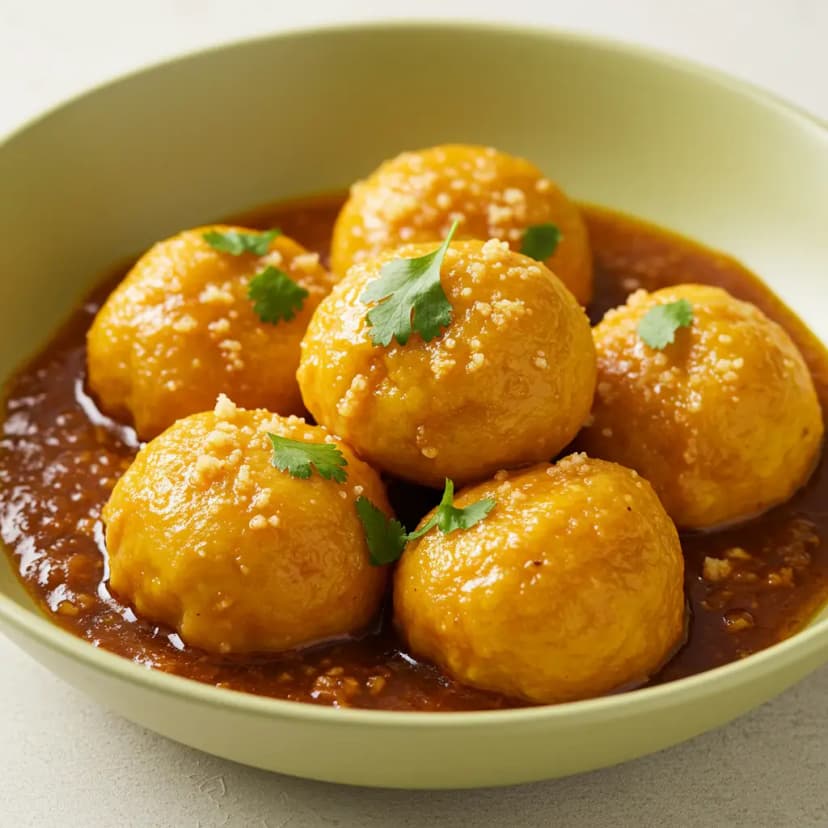 Nhoque de Abóbora com Molho de Linguiça e Queijo Provolone