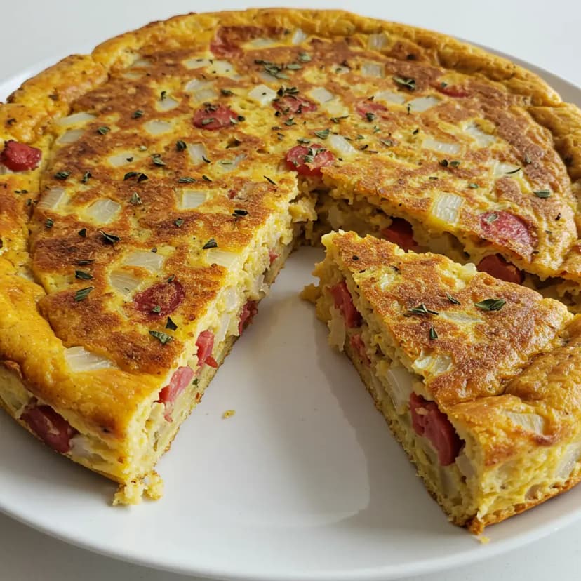 Omelete Deliciosa com Calabresa e Queijo