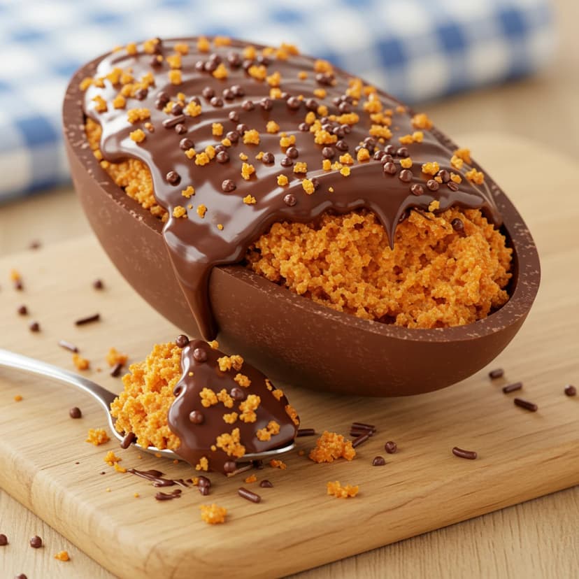 Ovo de Páscoa Recheado com Bolo de Cenoura