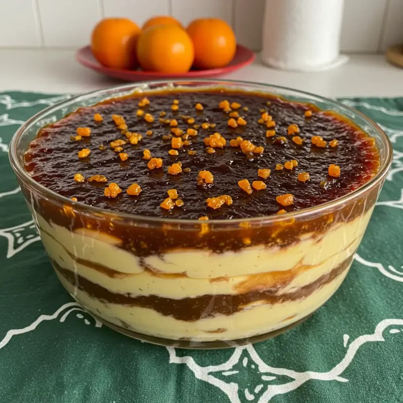 Pavê de Trufa com Laranja e Chocolate Meio Amargo