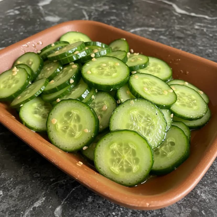 Pepinos em Vinagrete de Gengibre