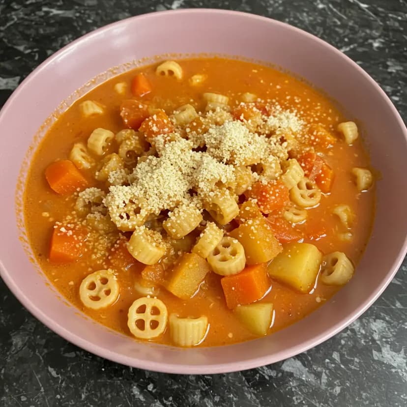 Pirão Cremoso de Sopa Vermelha Vegetariana