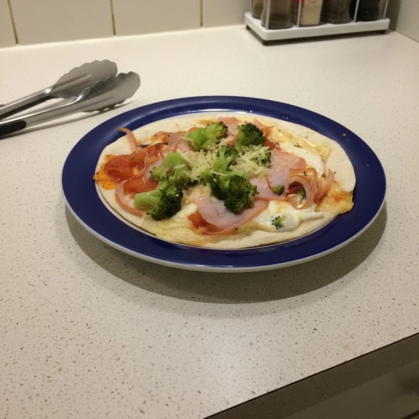 Pizza Light de Peito de Peru e Brócolis