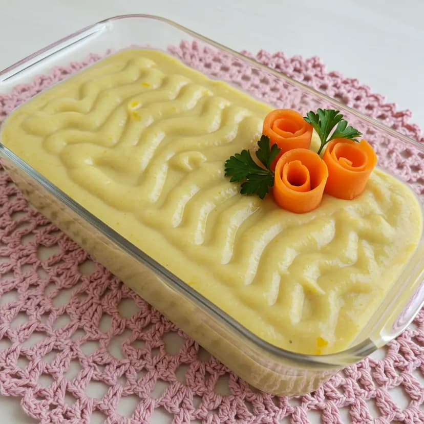 Purê de Batatas com Catupiry e Recheio de Carne-Seca