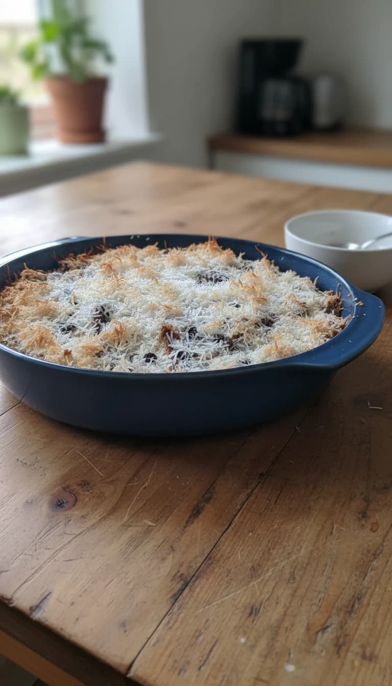 Rabanada de Panetone com Coco e Passas