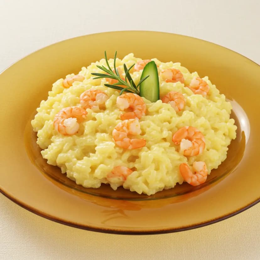 Risoto Cremoso de Camarão com Leite de Coco