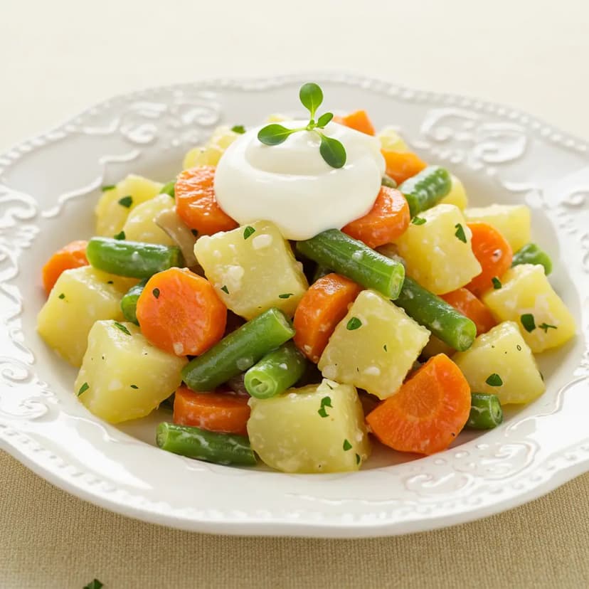 Salada Colorida de Vegetais com Queijo Cottage
