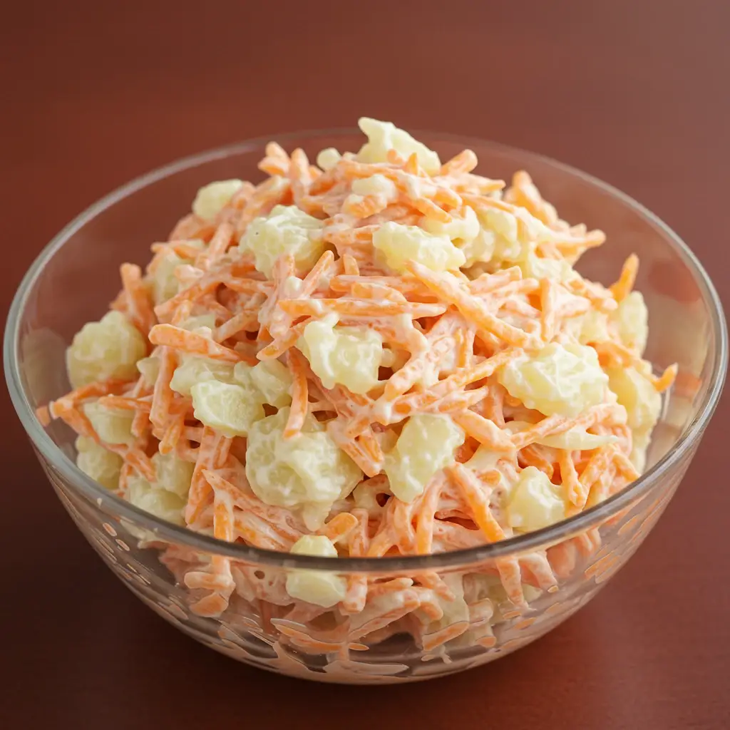 Salada de Cenoura e Maçã com Batata Palha