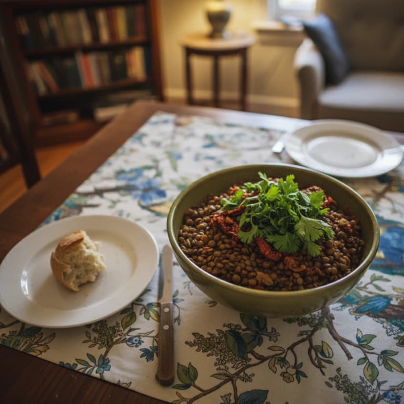 Salada de Lentilha Caramelizada com Cebolas