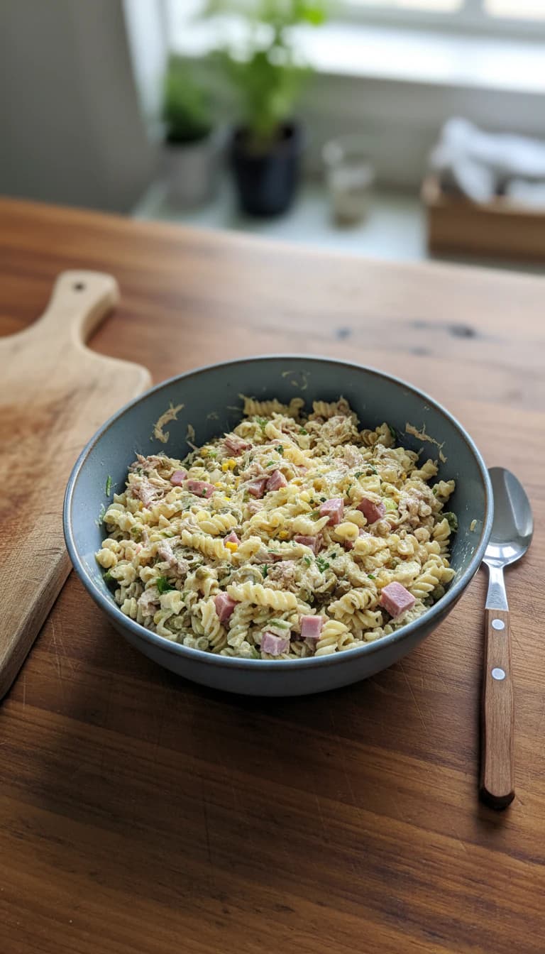 Salada de Macarrão com Frango e Presunto